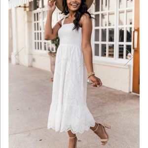 White midi dress